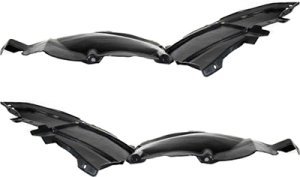 Front Fender Liner Pair/Set for Chevrolet Malibu 1997-2003, Classic 2004-2005, Oldsmobile Cutlass 1997-1999, Right (Passenger) and Left (Driver) Side, Front Section Replacement