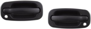 Front Exterior Door Handle Pair/Set for Cadillac Silverado/Sierra 1999-2007, Right (Passenger) and Left (Driver), Textured Black with Keyhole, Includes 2007 Classic - Replacement