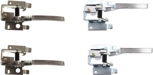 Inside Chrome Metal Door Handle Pair/Set for Cadillac Fleetwood 1980-1986 / Brougham 1987-1992, Front and Rear, Right (Passenger) and Left (Driver), Pair/Set of 4, Replacement