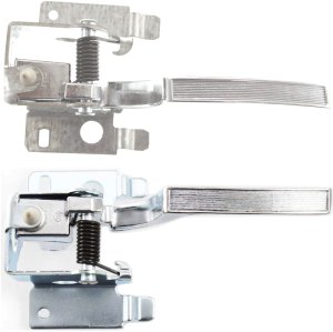 Interior Front Door Handle Pair/Set for 1980-1986 Fleetwood and 1987-1992 Brougham, Right (Passenger) and Left (Driver), Metal, Chrome = Rear, Replacement