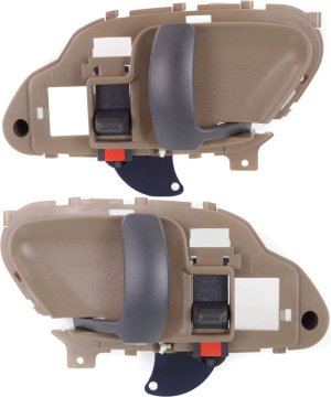 Front Door Handle Pair/Set for Chevrolet C/K Full Size Pickup 1995-2002, Suburban 1995-1999, Inside, Beige, Right (Passenger) and Left (Driver), Replacement