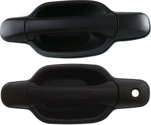 Front Door Handle Pair/Set for Chevrolet Canyon / Colorado 2004-2012, Pair/Set of 2, Right (Passenger) and Left (Driver), Outside, Textured Black, without Keyhole, Replacement