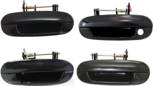 Exterior Door Handle Pair/Set of 4 for 2002-2009 GMC Envoy/Chevrolet Trailblazer, Front and Rear, Right (Passenger) and Left (Driver) Replacement