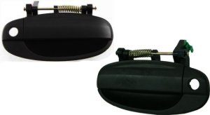 Front Exterior Door Handle Assembly for Chevrolet Aveo 2004-2006/Aveo5 2006-2011, Right (Passenger) and Left (Driver), Textured Black, Replacement Pair/Set