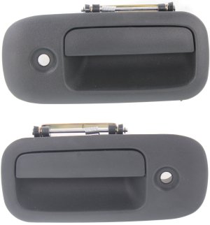 Front Exterior Door Handle Set for 1996-2009 Chevrolet Express/Savana Van, Outside, Textured Gray, Replacement Set