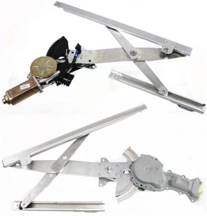 Pair/Set - Front Window Regulator with Motor for Chevrolet Cavalier/Sunfire, 1995-2005, Power, Right (Passenger) and Left (Driver), Replacement Set