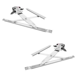 Front Window Regulator Pair/Set for 1995-2005 Chevrolet Cavalier/Sunfire, Includes Right (Passenger) and Left (Driver) Side with Power Motor, Replacement