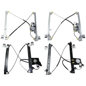 Front and Rear Window Regulator Power Pair/Set with Motor for Chevrolet Suburban 1500/2500 (2000-2006), Right (Passenger) and Left (Driver), Replacement