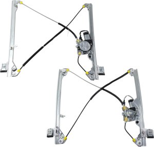 Front Window Regulator Pair/Set for Chevrolet Silverado/GMC Sierra 1999-2007, Right (Passenger) and Left (Driver), Power, with Motor, Includes 2007 Classic, Replacement