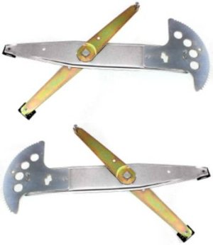 Front Window Regulator Pair/Set for Chevrolet Venture 1997-2005, Pontiac Montana 1999-2009, Right (Passenger) and Left (Driver), Power, Without Motor, Replacement