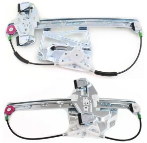 Front and Rear Window Regulator Set for Cadillac Deville 2000-2005, Left (Driver) Side, Power, without Motor, Replacement