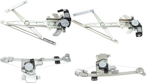 Window Regulator for Chevrolet Colorado 2004-2012, Pair/Set of 4, Front and Rear, Right (Passenger) and Left (Driver), Power, with Motor, Replacement Set