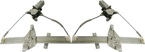 Pair/Set - Front Window Regulator for 2000-2005 Chevrolet Impala, Right (Passenger) and Left (Driver), Power, With Motor, Replacement Set