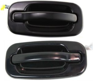 Rear Exterior Door Handle Pair/Set for Chevrolet Silverado/GMC Sierra 2000-2007 Right (Passenger) and Left (Driver), Primed (Ready to Paint) Replacement