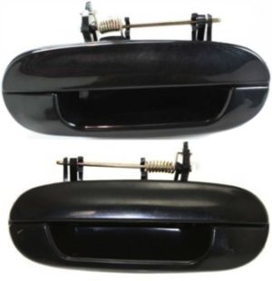 Pair/Set - Rear Exterior Door Handle for Chevrolet Jimmy (2002-2005), 9-7X (2005-2009), Right (Passenger) and Left (Driver), Paint to Match, 2-Row Seating, Replacement Set
