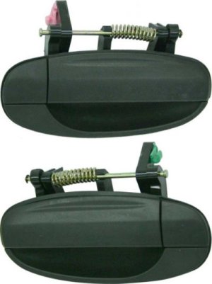 Pair/Set - Rear Exterior Door Handle Assembly for Chevrolet Aveo 2004-2006/Aveo5 2006-2011, Right (Passenger) and Left (Driver), Textured Black, Replacement