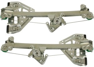 Rear Window Regulator Pair/Set for 2003-2007 Cadillac CTS, Right (Passenger) and Left (Driver), Power Operated, Without Motor, Replacement
