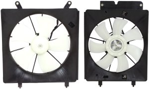 Radiator Fan Shroud Assembly Set for Honda CR-V 2002-2006, Element 2003-2006, Left (Driver) Side Replacement