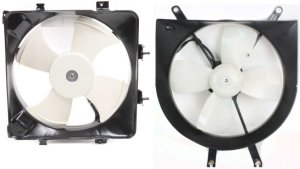 Radiator and A/C Condenser Fan Assembly Set for 1993-1995 Honda Civic, Complete Replacement Part