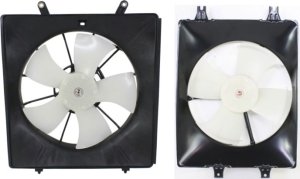 Cooling Fan Assembly Set for HONDA ODYSSEY 1999-2004, Includes A/C Fan and Radiator Fan Shroud Assembly, Set of 2, Replacement