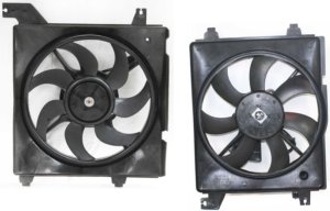 Cooling Fan Assembly Set for Hyundai Elantra 2001-2006 / Tiburon 2003-2008, Set of 2, Air Conditioning Fan and Radiator Fan Shroud Assembly Replacement
