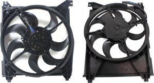 Radiator and A/C Condenser Fan Assembly Set for Hyundai Sonata 1999-2005, Magentis 2001-2006, and Optima 2001-2006 Replacement
