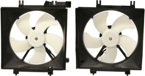 Cooling Fan Assembly Set for Subaru Impreza (2008-2011) and Forester (2009-2013), Includes A/C Fan, Radiator Fan Shroud Assembly - Replacement Part