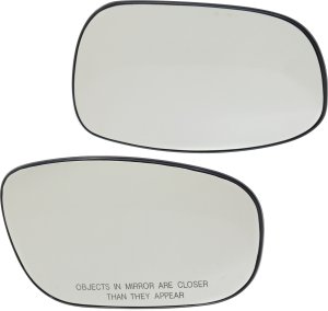 Pair/Set - Heated Mirror Glass with Backing Plate for 2005-2010 Chrysler Charger/Chrysler 300/Magnum, Right (Passenger) and Left (Driver) Replacement Set