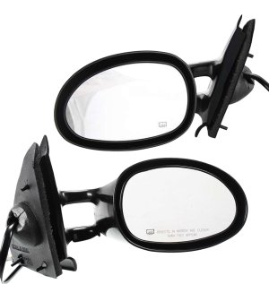 Power Mirror Pair/Set for Breeze, Cirrus, Stratus 1995-2000, Right (Passenger) and Left (Driver), Non-Folding, Heated, Paintable Replacement