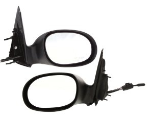 Manual Remote Mirror Pair/Set for 2001-2003 Chrysler PT Cruiser, Right (Passenger) and Left (Driver), Non-Folding, Non-Heated, Textured Replacement
