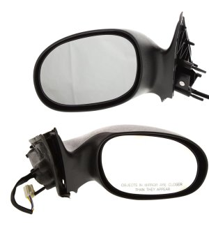 Power Mirror Pair/Set for 2001-2006 Sebring/Stratus Sedan, Right (Passenger) and Left (Driver), Non-Folding, Non-Heated, Textured Replacement