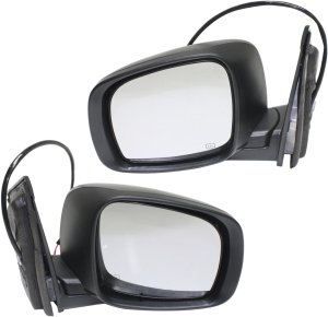 Power Mirror Pair/Set for Dodge Grand Caravan 2008-2020, Chrysler Town & Country 2008-2016, Right (Passenger) and Left (Driver), Manual Folding, Heated, Textured with One Touch Feature, Replacement