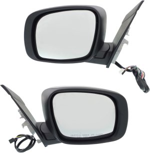 Power Folding and Heated Mirror Pair/Set for Dodge Grand Caravan 2008-2019/ Chrysler Town and Country 2008-2016 with Left (Driver), Chrome, Signal Light Replacement