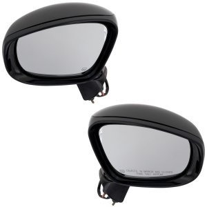 Mirror Pair/Set for Chrysler Pacifica 2020-2020/Voyager 2020-2021, Right (Passenger) and Left (Driver), Power, Manual Folding, Heated, Paintable, Without Blind Spot Detection and Signal Light, Excluding Hybrid Models, Replacement