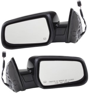 Mirror Pair/Set for Chevrolet Equinox/Terrain 2010-2017, Right (Passenger) & Left (Driver), Power Operated, Manual Folding, Heated, Paintable, Without Blind Spot Glass & Memory, Replacement