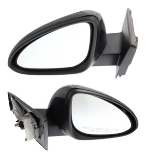 Power Mirror Pair/Set for Chevrolet Spark 2013-2015, Right (Passenger) and Left (Driver), Manual Folding, Non-Heated, Paintable Replacement
