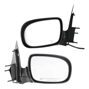 Mirror Pair/Set for Chevrolet Venture 1997-2005, Uplander 2005-2009, Right (Passenger) and Left (Driver) Sides, Power Adjustable, Manual Folding, Heated, Paintable Replacement