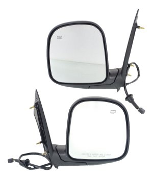 Power Mirror Pair/Set for Chevrolet Express/GMC Savana Van 1996-2002 Right (Passenger) and Left (Driver), Non-Towing, Manual Folding, Heated, Paintable Replacement