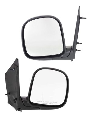 Manual Adjust and Folding Mirror Pair/Set for Express/Savana Van 1996-2002, Right (Passenger) and Left (Driver), Non-Towing, Non-Heated, Replacement, Textured