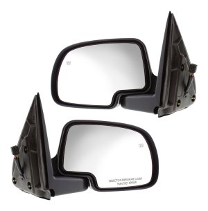 Power Mirror Pair/Set for Silverado/Sierra 1999-2006, Right (Passenger) and Left (Driver), Manual Folding, Heated, Paintable, Without Memory, Includes 2007 Classic, Features Puddle and Signal Light, Replacement
