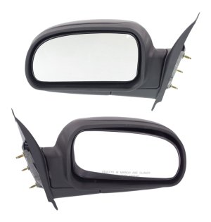 Manual Adjust, Manual Folding, Non-Heated, Textured Mirror Pair/Set for 2002-2009 Chevrolet Trailblazer, Right (Passenger) and Left (Driver) Replacement