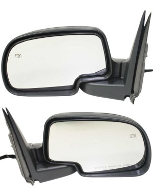 Mirror Pair/Set for Chevrolet Silverado/GMC Sierra 2003-2007, Right (Passenger) & Left (Driver), Non-Towing, Power, Manual Folding, Heated, Textured, no Memory, Puddle & Signal Light, Includes 2007 Classic, Replacement