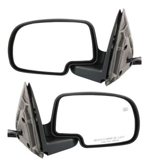 Mirror Pair/Set for 2003-2007 Chevrolet Silverado/GMC Sierra, Right (Passenger) and Left (Driver) Side, Non-Towing, Power Adjusting, Manual Folding, Heated, Paintable, Without Memory, with Puddle and Signal Light, Including 2007 Classic, Replacement