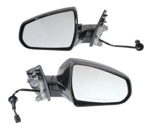 Power Heated Paintable Manual Folding Mirror Pair/Set for Cadillac SRX 2010-2016, Right (Passenger) and Left (Driver), 1st Design Replacement
