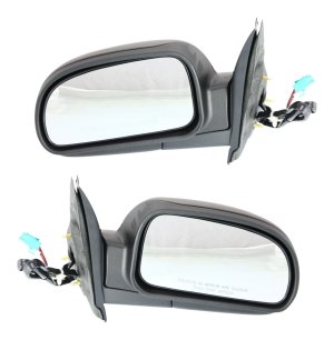 Power Folding Heated Textured Mirror Pair/Set for 2002-2009 Chevrolet Trailblazer, Right (Passenger) and Left (Driver), Without Signal Light, Replacement