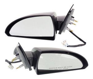 Pair/Set - Replacement Mirror for Chevrolet Impala 2006-2013, Impala Limited 2014-2016, Right (Passenger) and Left (Driver), Power Adjustable, Non-Folding, Heated, Paintable, with Smooth Black Base