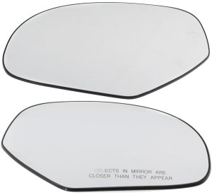 Mirror Glass Pair/Set for Chevrolet Silverado/Sierra 1500 (2007-2013) and 2500/3500 (2007-2014), Right (Passenger) and Left (Driver), Non-Heated, Non-Towing, without Signal and Blind Spot Detection, with Backing Plate, Excludes 2007 Classic - Replacement