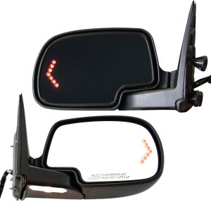 Power Folding Heated Mirror Pair/Set for Chevrolet Silverado/GMC Sierra, 2003-2006, Right (Passenger), Paintable, w/ Memory, Puddle and Signal Light, All Cab Types, Includes 2007 Classic Replacement