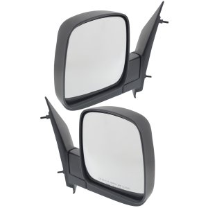 Mirror Pair/Set for 2003-2007 Express/Savana Van, Right (Passenger) and Left (Driver), Manual Adjust and Folding, Non-Towing, Non-Heated, Textured, Standard Type, without Signal Light, Replacement