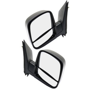 Mirror Pair/Set for Chevrolet Express/Savana Van 2008-2021, Right (Passenger) and Left (Driver), Non-Towing, Manually Adjustable, Manual Folding, Non-Heated, Textured, Standard Type, without Signal Light, Replacement
